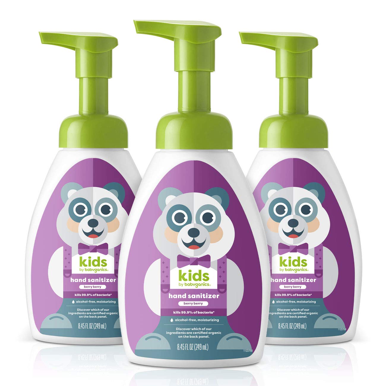 Babyganics Foaming Pump Hand Sanitizer, Alcohol Free, Berry Berry, Kills 99.9% of Common Bacteria, Moisturizing, 8.45 Fl Oz (Pac