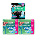 Whisper Ultra Clean Sanitary Pads For Women, Xl+ 50 (Pack Of 2) And Whisper Bindazzz Nights Sanitary Pads, Xl+ 44 Napkins