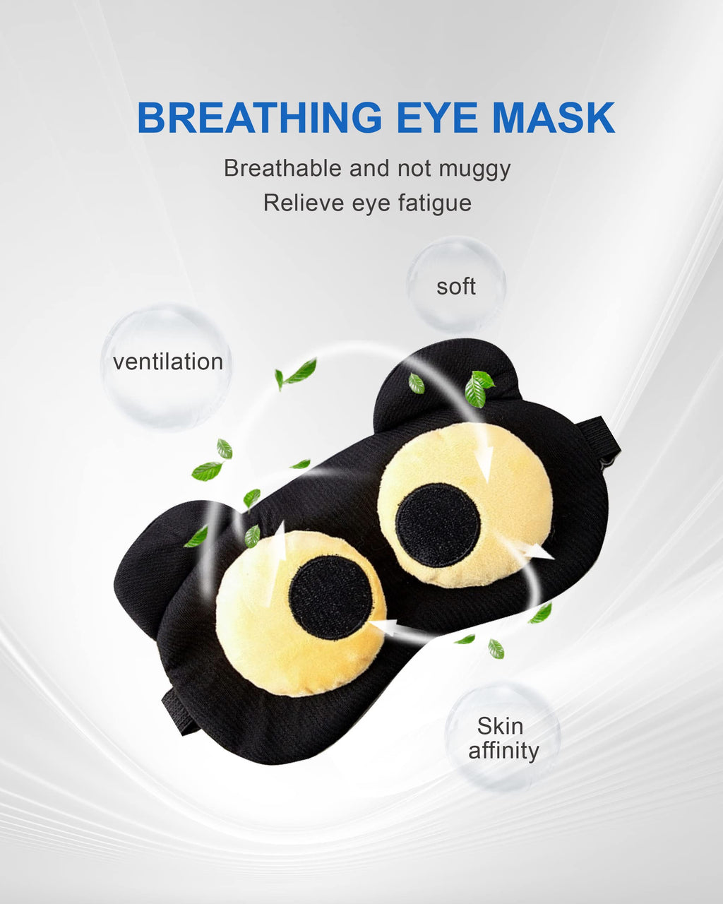 2 Pieces Eye Mask for Sleeping Kids Funny, 100% Blackout Sleeping Mask with Adjustable Strap, Eye Mask Kids Soft Funny for Trave