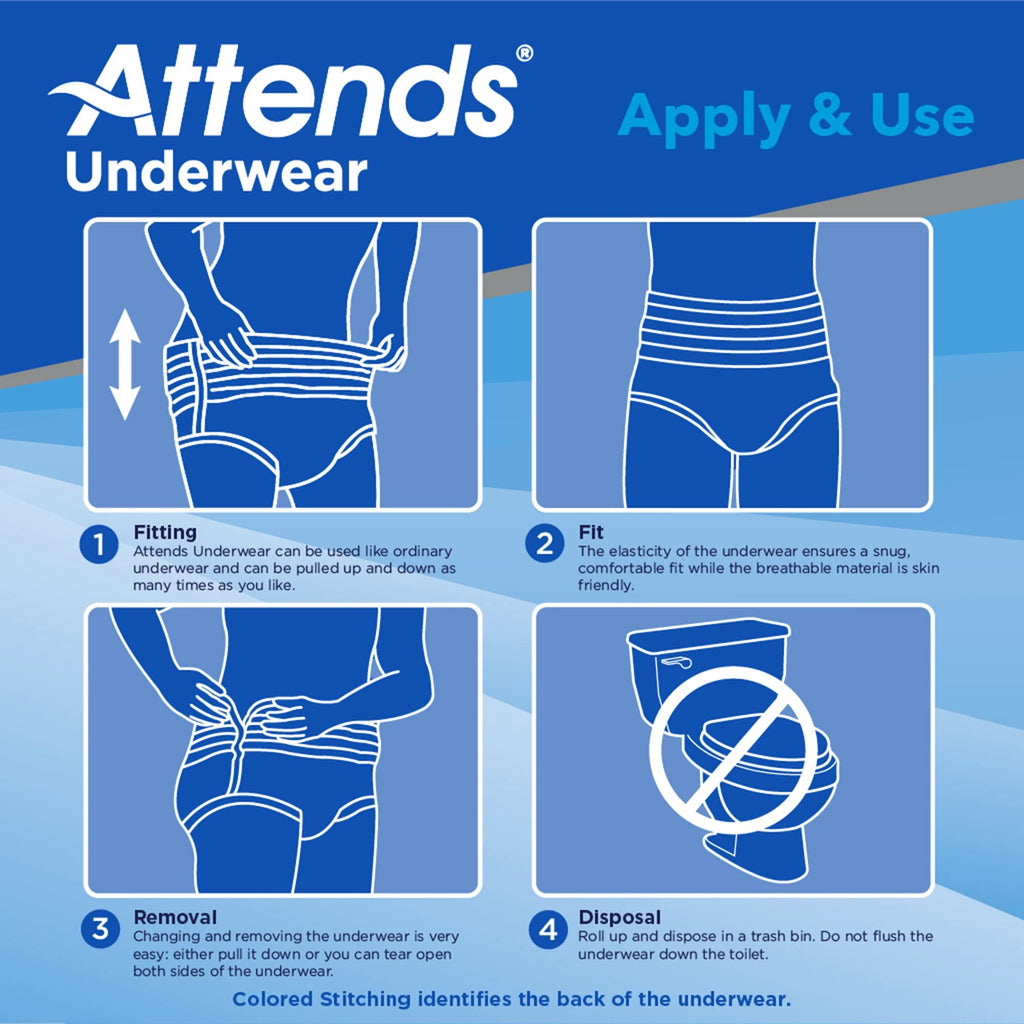 Attends Disposable Underwear Pull On with Tear Away Seams X-Large, APV40, Moderate, 14 Ct
