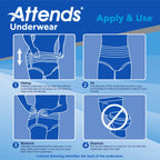 Attends Disposable Underwear Pull On with Tear Away Seams X-Large, APV40, Moderate, 14 Ct