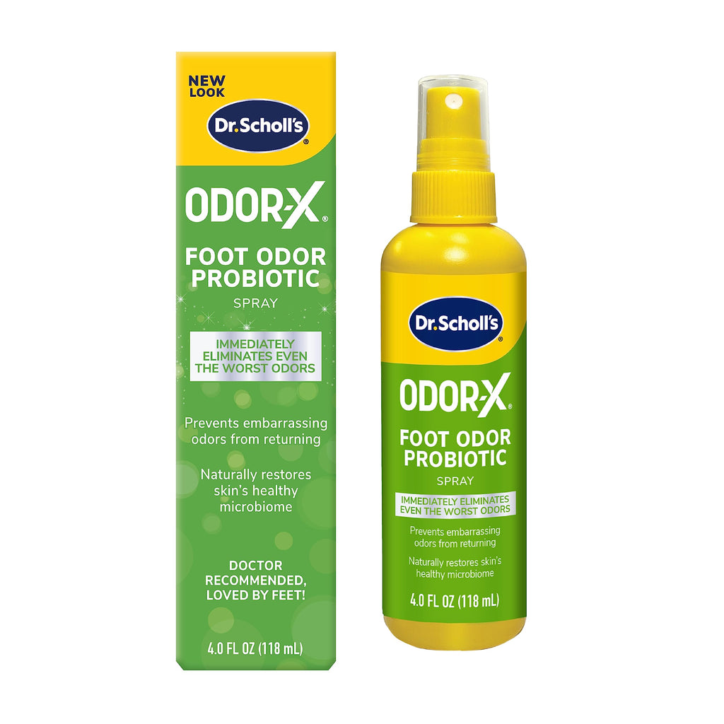 Dr. Scholls ODOR-X FOOT ODOR PROBIOTIC SPRAY, 4 oz // Immediately Eliminates The Worst Odors - Prevents Embarrasing Odors From 