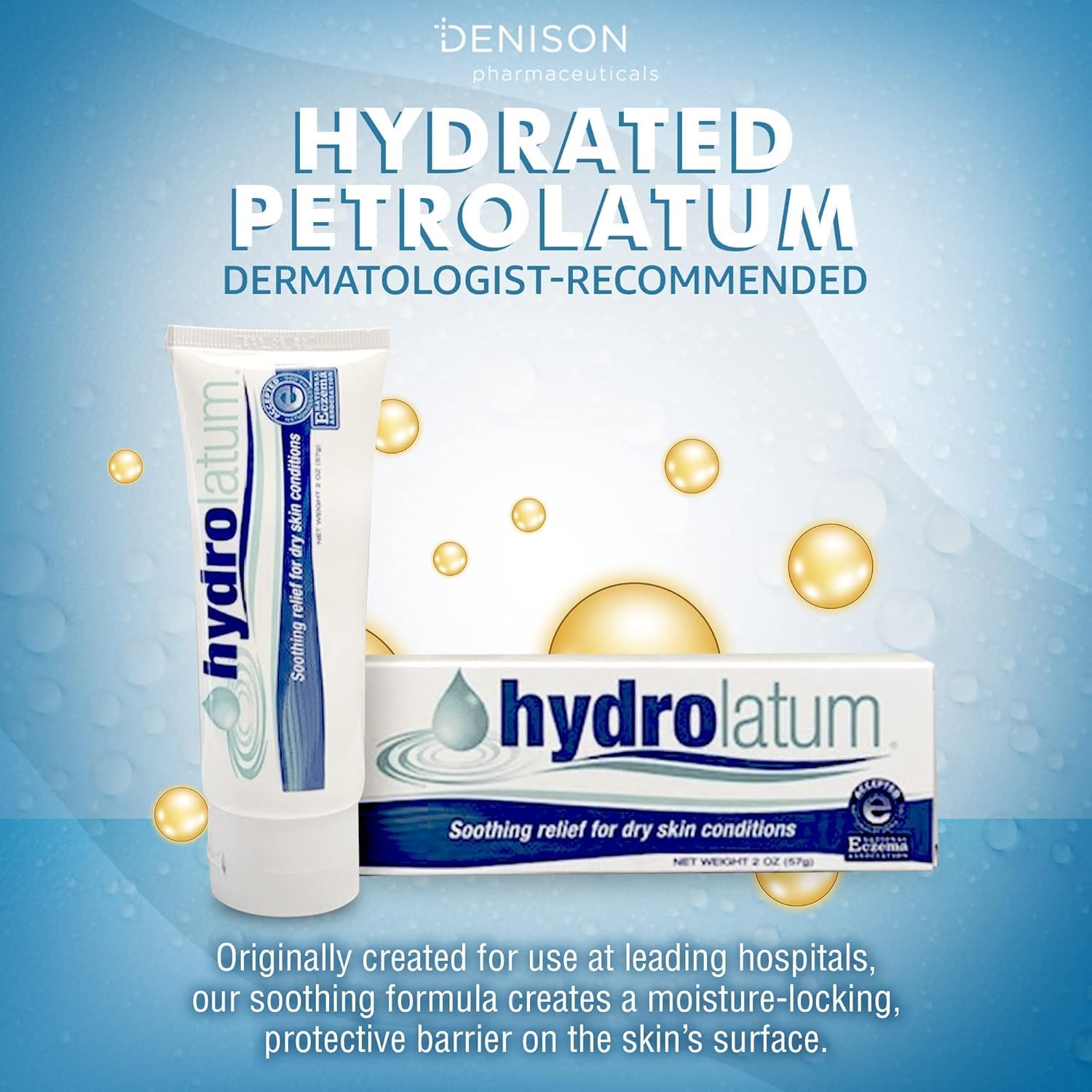 Hydrolatum Dry Skin Cream - Hydrating Moisturizer for Sensitive & Extra Dry, Nourishing Body Lotion for Men & Women - 2oz