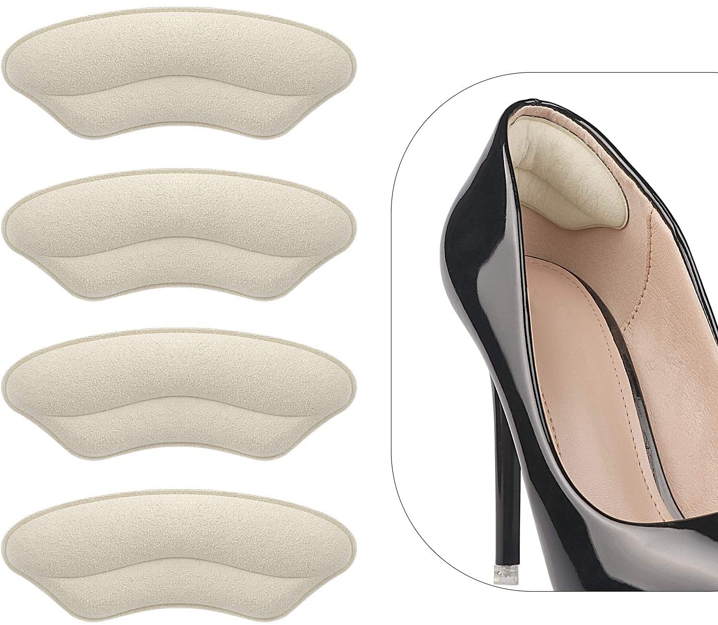 Heel Grips Liner Cushions Inserts for Loose Shoes, Heel Pads Snugs for Shoe Too Big Men Women, Filler Improved Shoe Fit and Comf