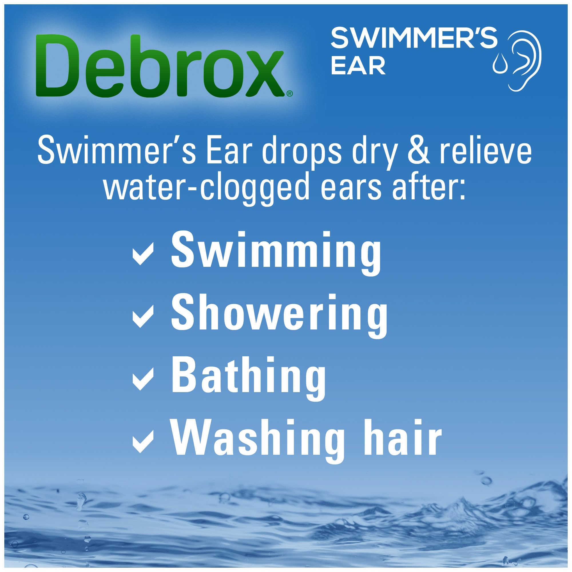 Debrox Swimmers Ear Drops, Ear Drying Drops for Adults and Kids, 1 Fl Oz