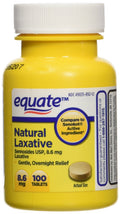 Equate Natural Vegetable Laxative, Sennosides 8.6 mg Tablets, 100-Count Bottle