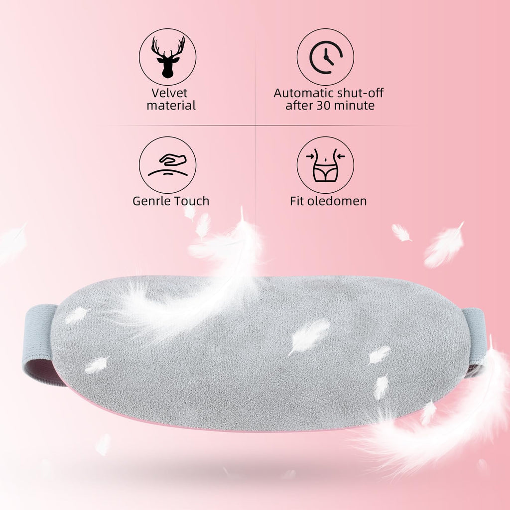 ZPP Portable Cordless Heating Pad, Fast Heating Pad, Electric Waist Belt Device, 3-Speed Vibration&Heat Levels, Back or Belly He