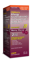 TARO Childrens 12HR Allergy Relief Non-drowsy Antihistamine Liquid, Berry Flavor, Alcohol-Free, Dye-Free & Sugar Free, Fexofena