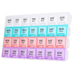 Large Weekly Pill Organizer 4 Times A Day, Moisture-Proof 7 Day Pill Box,Daily Pill Organizer,Travel Pill Cases Portable for Pil