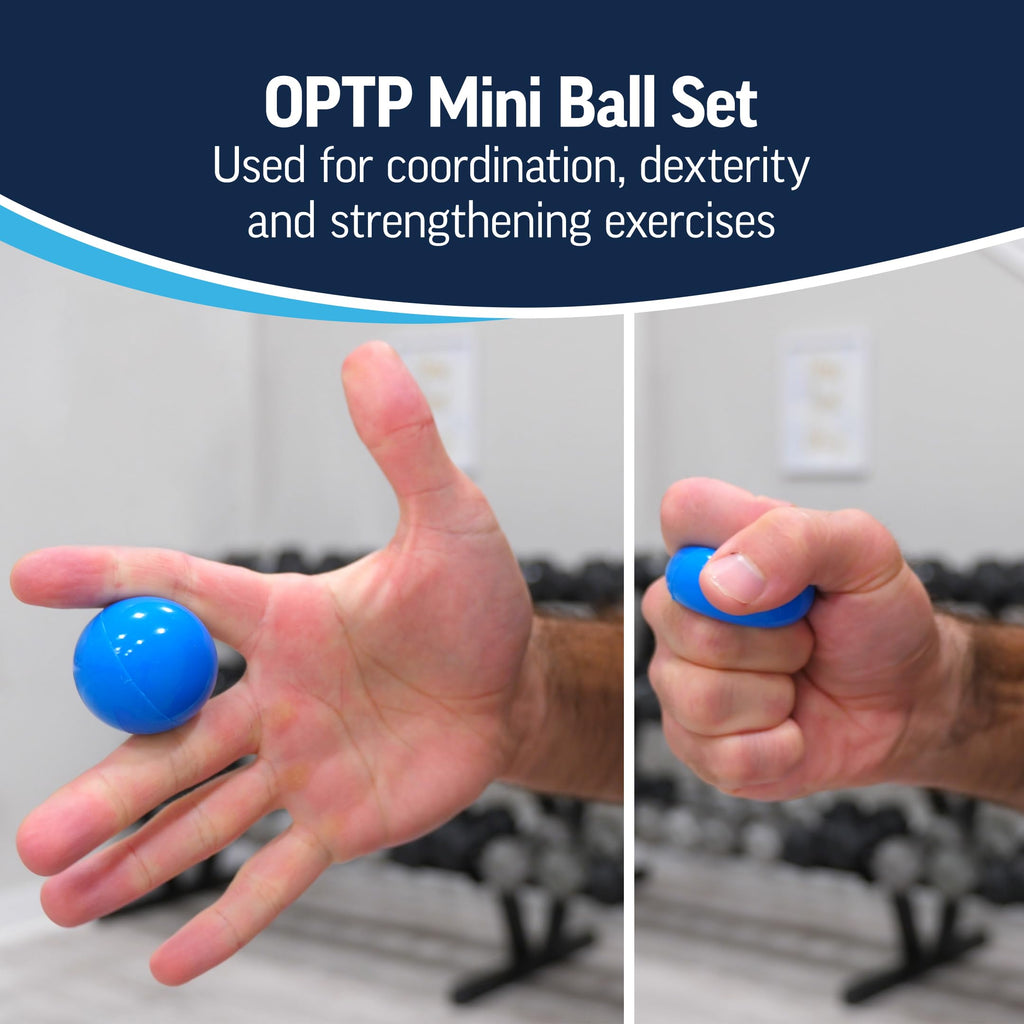 OPTP Mini Balls - Vinyl Air-Filled Self-Massage Ball Set (2 Piece) for Hand and Foot Therapy- Small Therapy Balls for Improved S