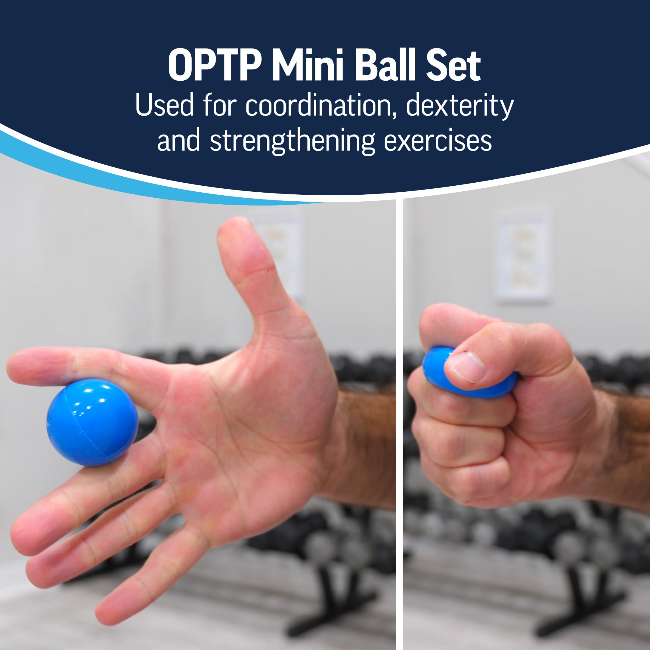 OPTP Mini Balls - Vinyl Air-Filled Self-Massage Ball Set (2 Piece) for Hand and Foot Therapy- Small Therapy Balls for Improved S