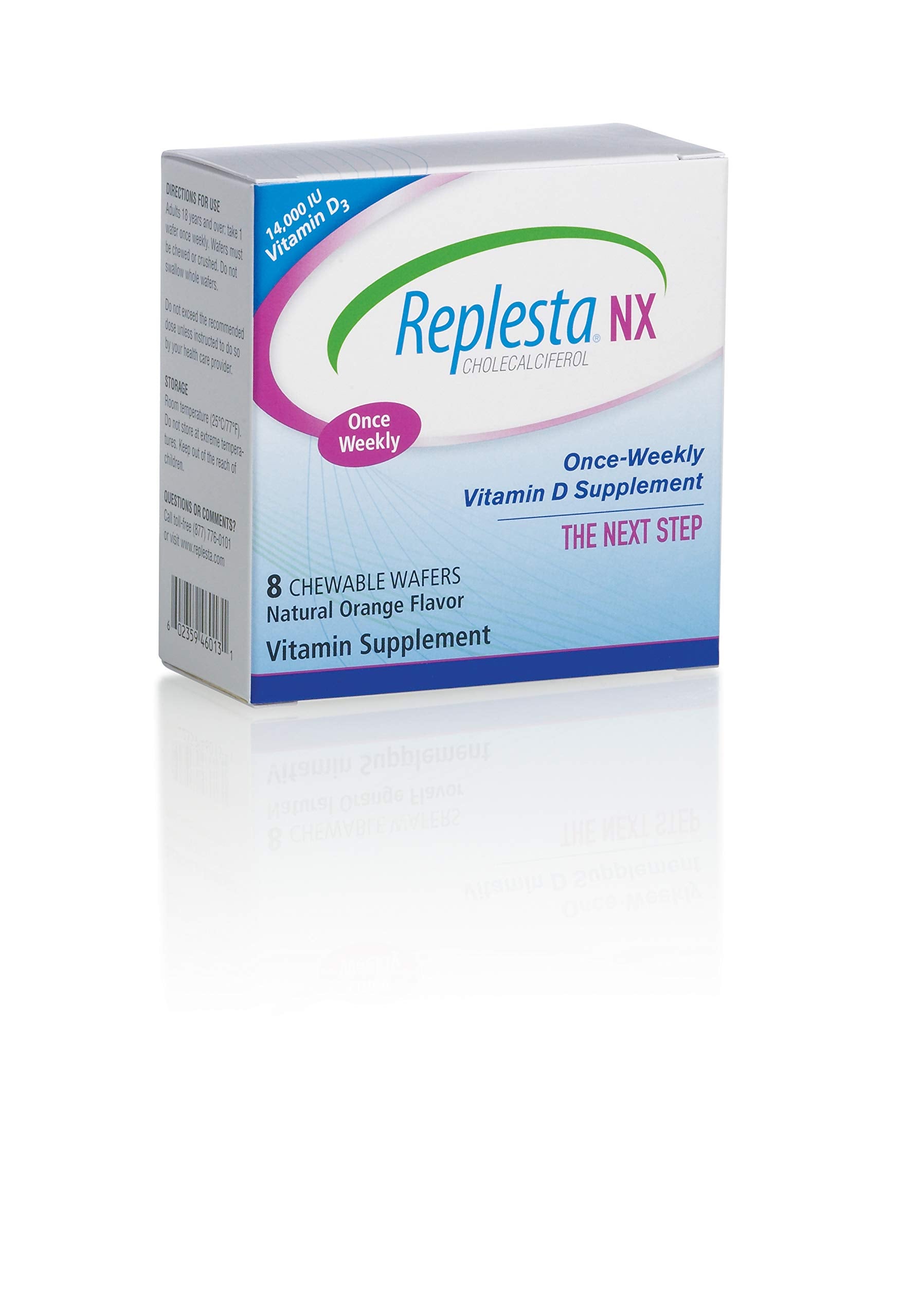Replesta NX 14,000 IU Vitamin D3 Cholecalciferol, for Vitamin D Deficiency, Once-Weekly Chewable Wafer, Non-GMO, Natural Orange 