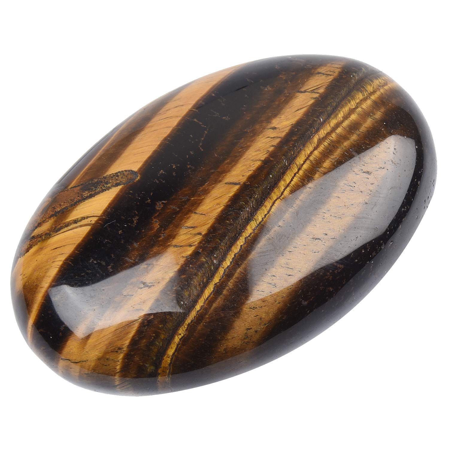 June&Ann Natural Tiger's Eye Palm Stones Healing Gemstone Therapy Worry Crystal Stones for Meditation Chakra Balancing Collectio