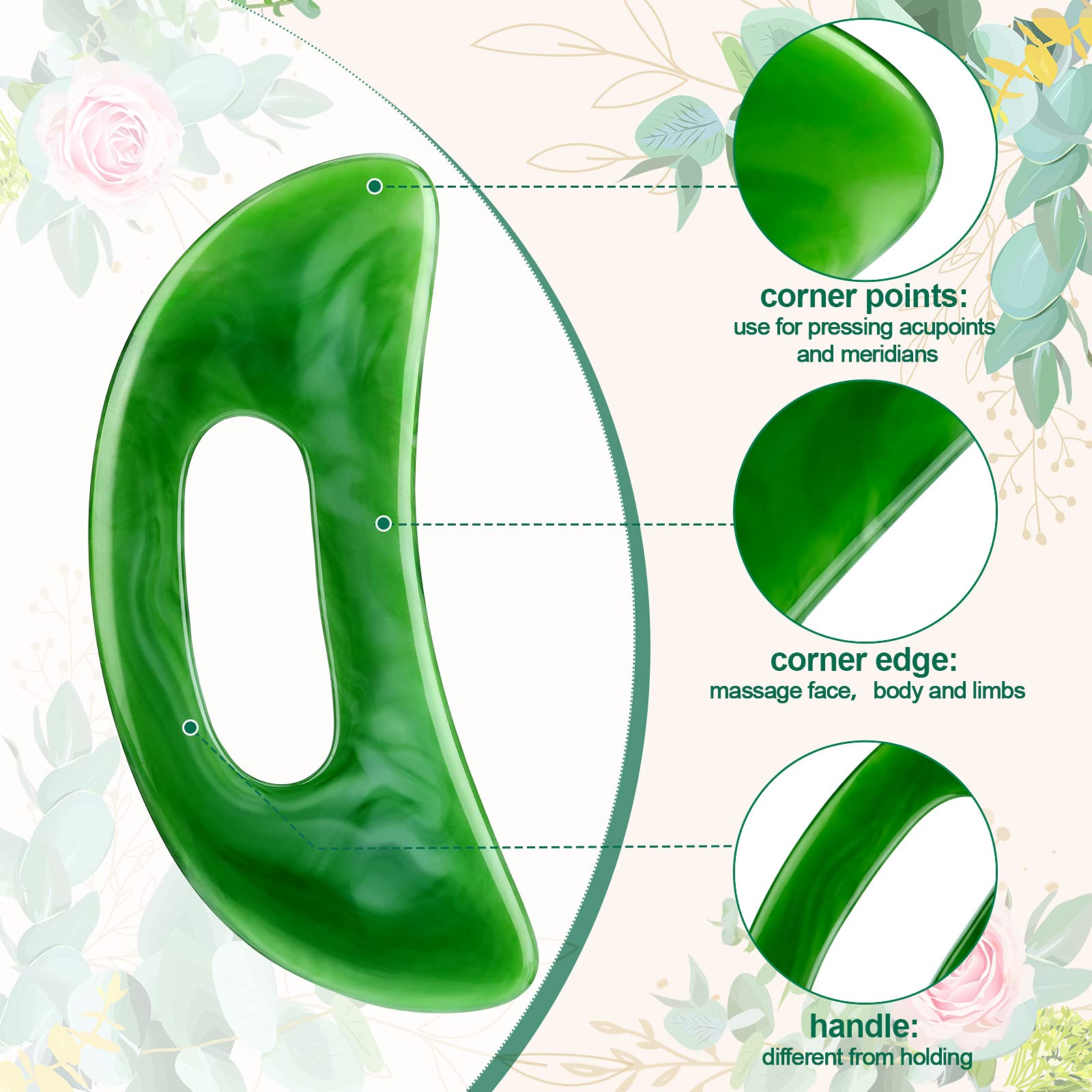Gua Sha Massage Tool with Handle Resin Massage Tools Lymphatic Drainage Massager Body Shaping Gua Sha Tools for Full Body Men Wo