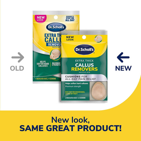 Dr. Scholl's Extra Thick Callus Remover, 4ct // Helps Soften Hard Calluses and Cushions for All-Day Pain Relief (Pack of 2)