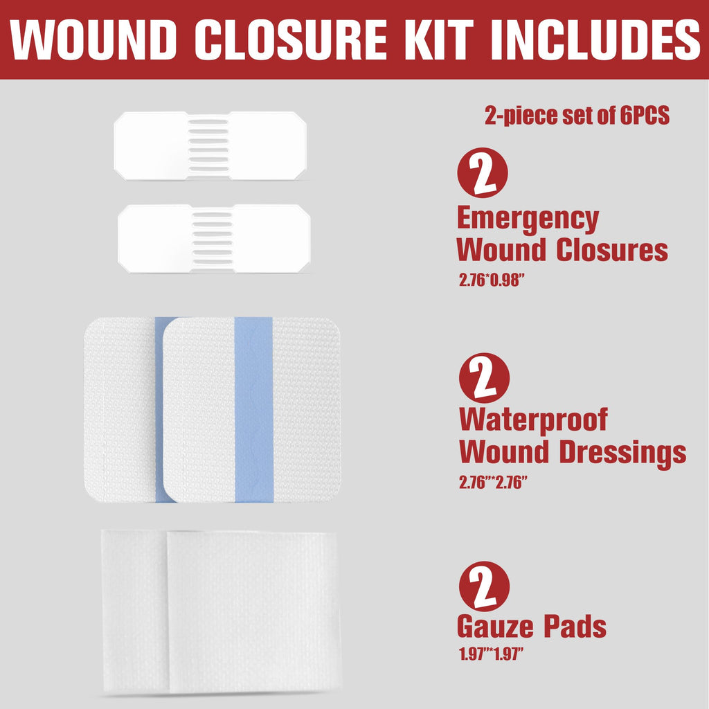 Emergency Wound Closure Strips - FSA/HSA Eligible - Dotodo 2PCS Laceration Closure Kit - Sutures Butterfly Bandaids | Stretchabl