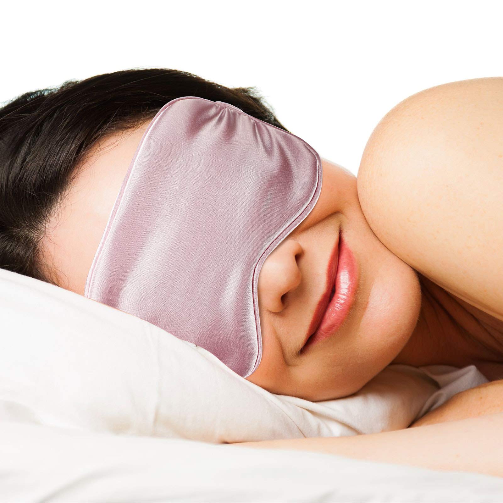 Silk Satin Sleeping Mask Eye Mask Set Include 2 Blindfold Eyeshade Elastic Strap Double Layer Silk Filling Eye Cover 2 Ear Plugs