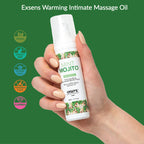 Exsens Coconut Warming Massage Oil, All Natural, Paraben-Free Formula for Men, Women, and Couples, Edible and Body Safe, 1.7 fl