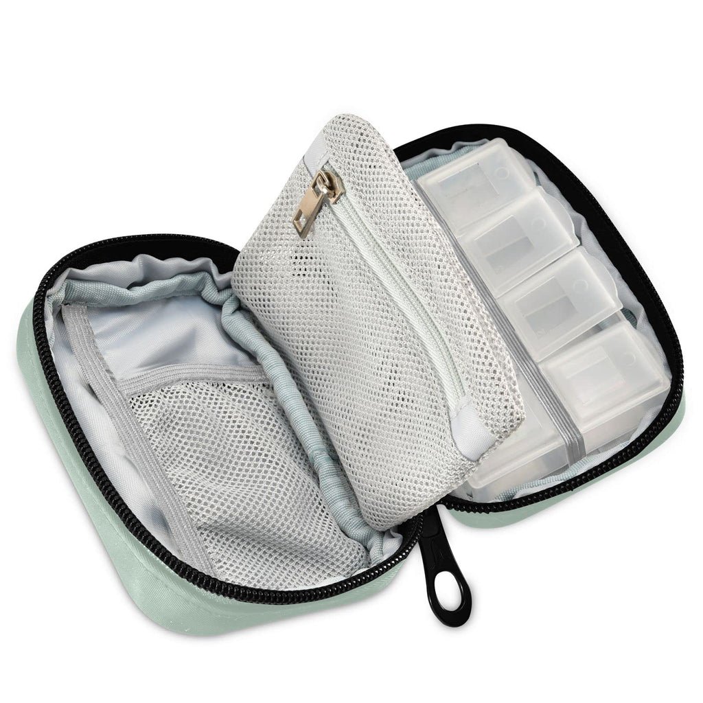 Custom Pill Box 7 Day Pill Case Bag Christmas Flower Personalized Name Travel Pill Organizer Bag with Zipper Portable Weekly Cas