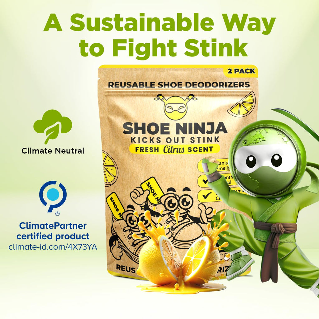 Shoe Ninja Shoe Deodorizer - Shoe Odor Elimination with Activated Charcoal, Versatile and Reusable Shoe Smell Remover, Boxing Gl