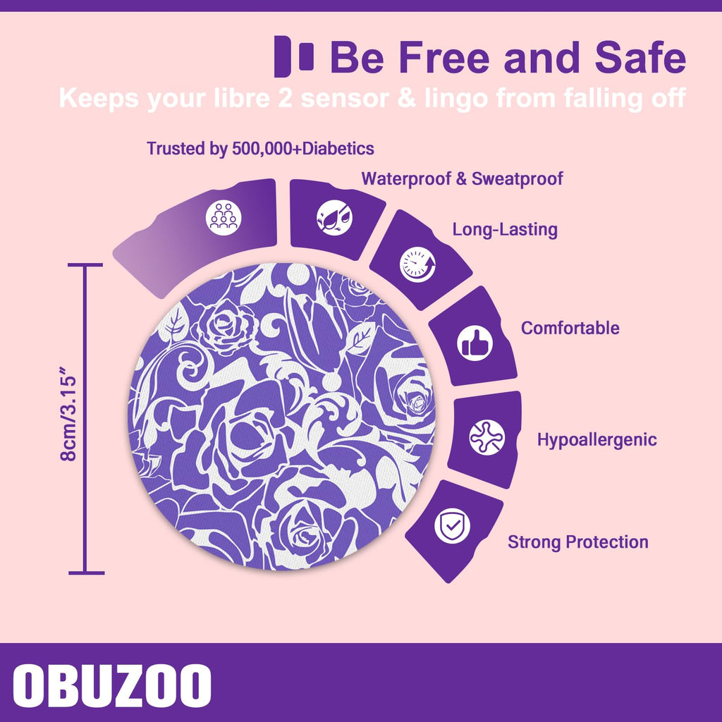 Libre 2 Sensor Covers Waterproof,10 Pack Breathable & Flexible Adhesive Patches for Lingo CGM Sensor,Hypoallergenic & Latex-Free