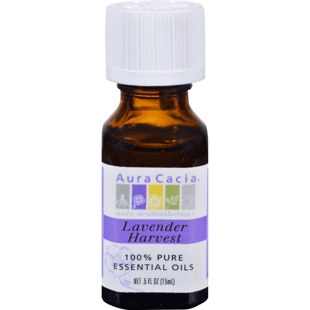 Aura Cacia 100 Percent Pure Lavender Harvest Essential Oil, 0.5 Ounce ...