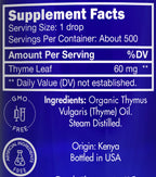 Organic, Thyme Essential Oil, Food Grade - 100% Pure, Thyme Oil, by Zongle Therapeutics, 1 OZ