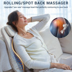 Mynt FSA HSA Eligible Foldable Back Massager, Chair Massager with Soothing Heat, Flexible Massage Chair Pad with Soft S-Curve Lo