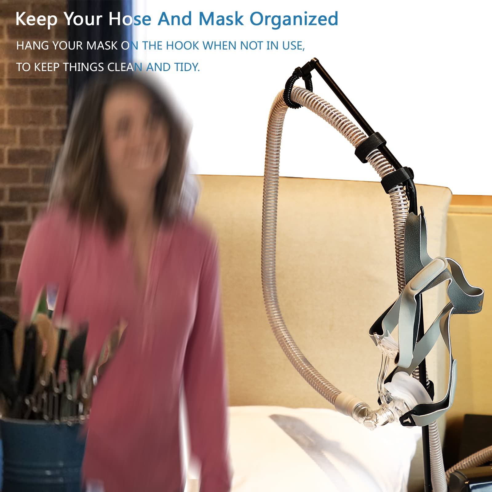 ALADUSA CPAP Hose Holder,Removable and Assemblable Foldable CPAP Hose Hanger Support Comfort and Untangled Sleep,CPAP Supply CPA