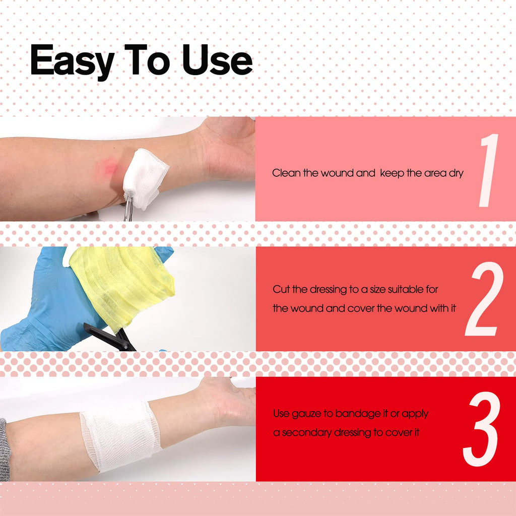POLYNEW Xeroform Petrolatum Dressing 5x9, 25 PCS Non-Adherent Gauze for Low Exudating Wounds, Fine Mesh Gauze Pads for Burns, Ab