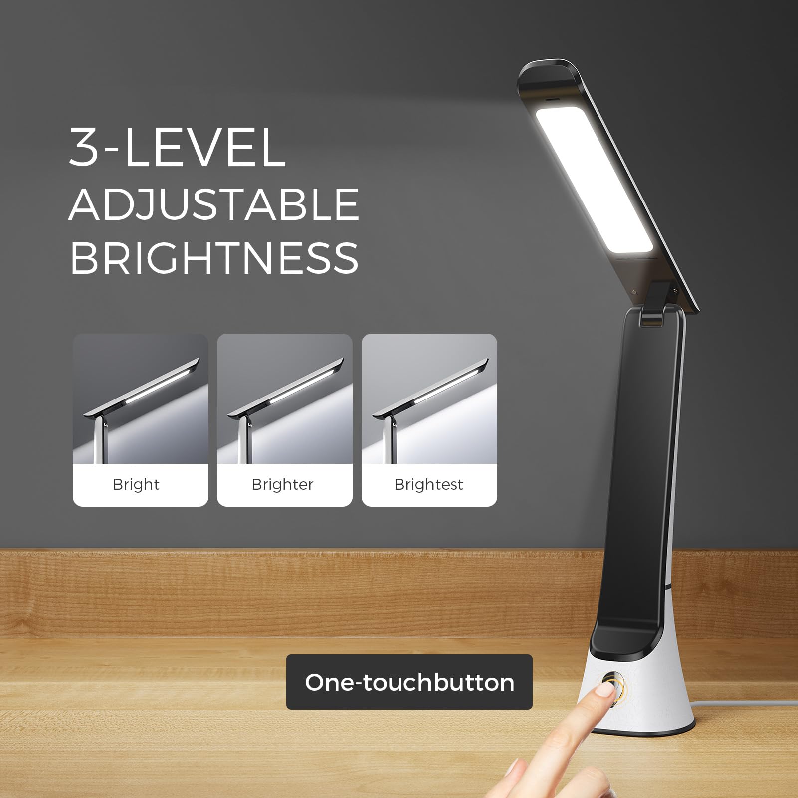 Light Therapy Lamp, 10000 LUX UV-Free LED Sunlight Light, Full Spectrum Mood Light Happy lamp, Touch Control Desk Lamp with Nigh