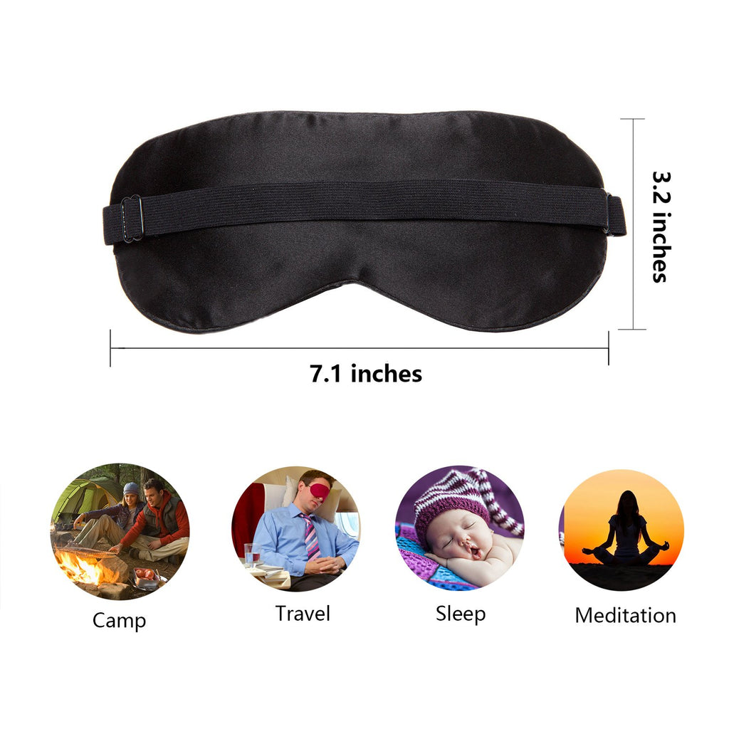 NMM Global 100% Natural Silk Sleep Eye Mask Kids, Cute Night Sleeping Mask with Adjustable Elastic Strap for Girls Boys Child (B