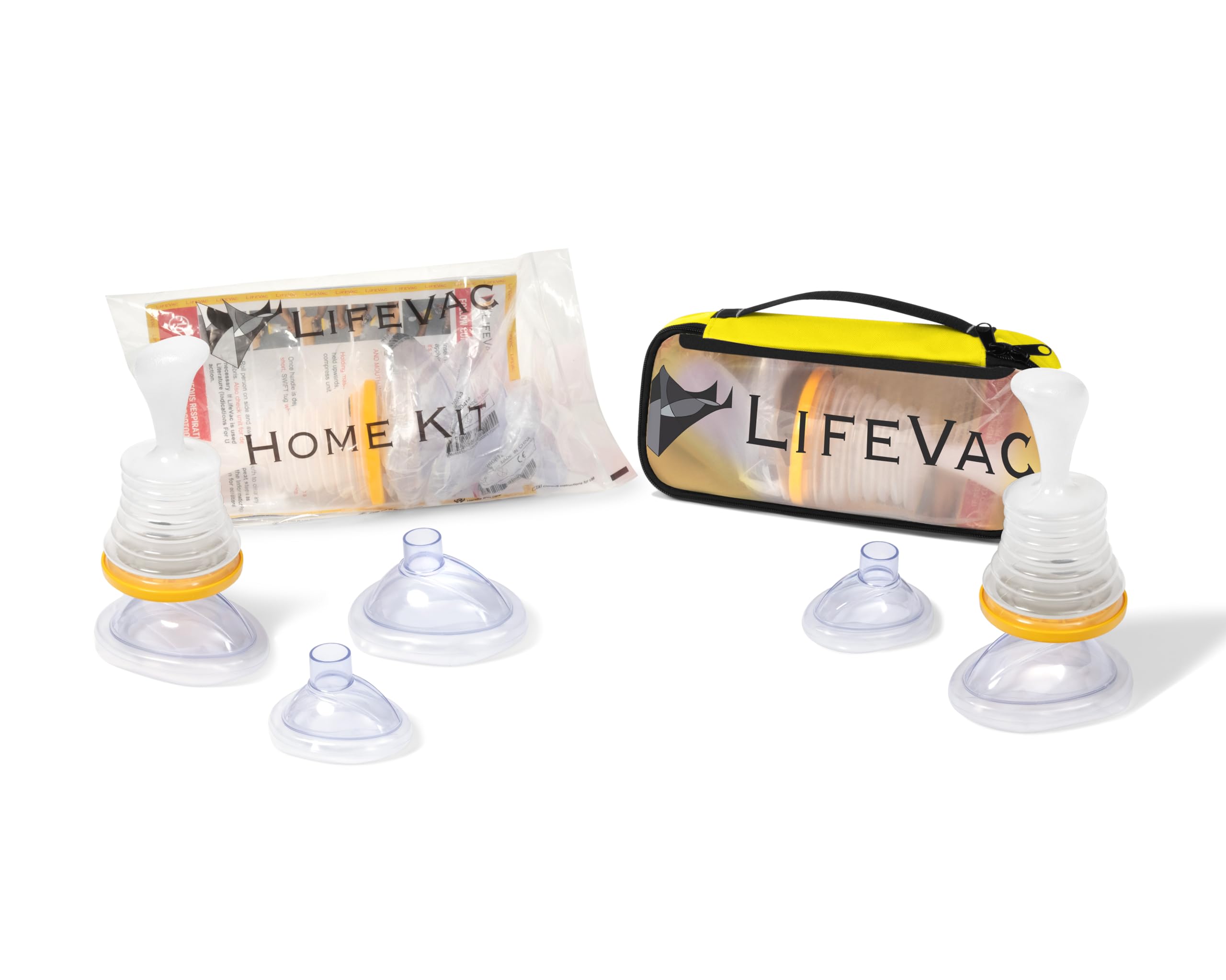 LifeVac Home & Yellow Travel Combo Kit - Portable Suction Rescue Device, First Aid Kit for Kids and Adults, Portable Airway Suct