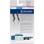 Truform Compression Socks, 15-20 mmHg, Women's Dress Socks, Knee High Over Calf Length, Black Rib Knit, Small