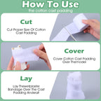 Gjinxi 6 Rolls Cast Padding, Individual Pack Soft Cotton Undercast Padding Wrap, Paddings Bandage Cast Use with Plaster Cloth Ga