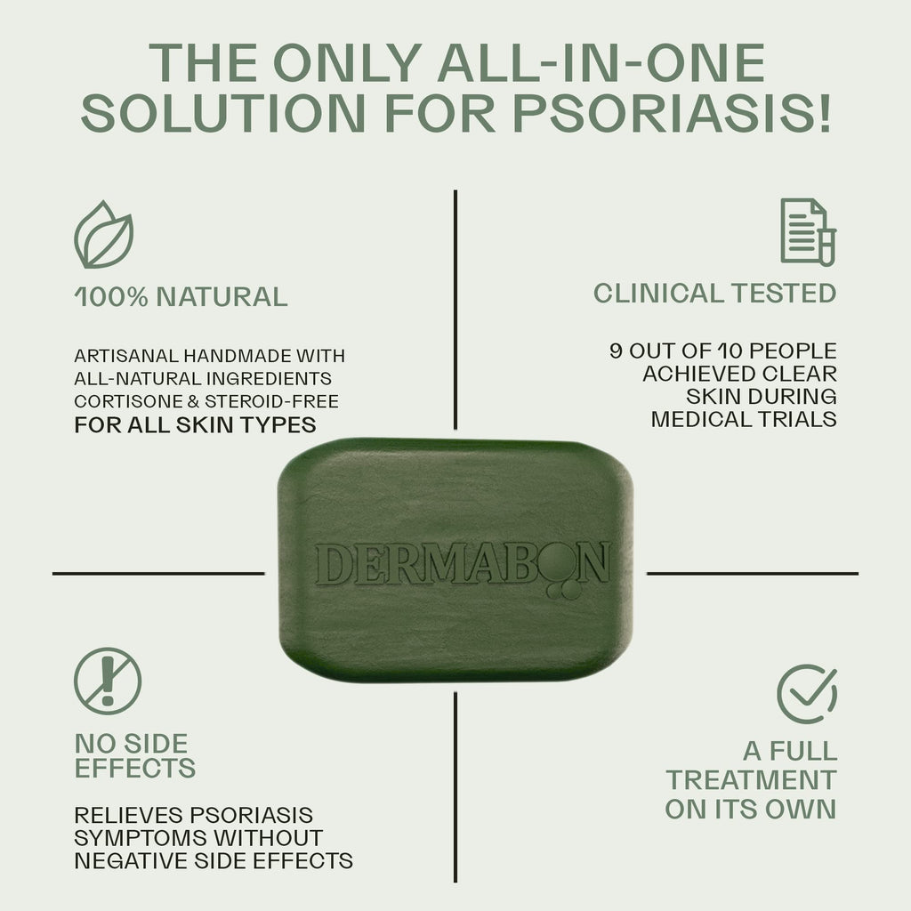 Dermabon Psoriasis Cleanser, Seborrheic Dermatitis & Eczema Soap | Dermatologist Recommended | 2% Coal Tar - Soothes Itching, Re