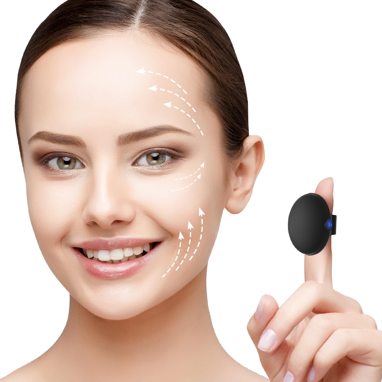 Pinkmini Portable Facial Massage Ball, Waterproof Rechargeable Powerful Multifunctional Eye Finger and Neck Mini Massager (Black