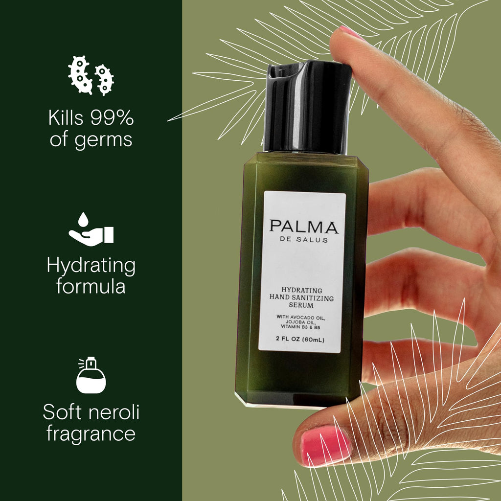 Palma de Salus 2-in-1 Travel-size Moisturizing Hand Sanitizer & Hand Lotion | Avocado Oil, Jojoba Oil, Hyaluronic Acid, Centella
