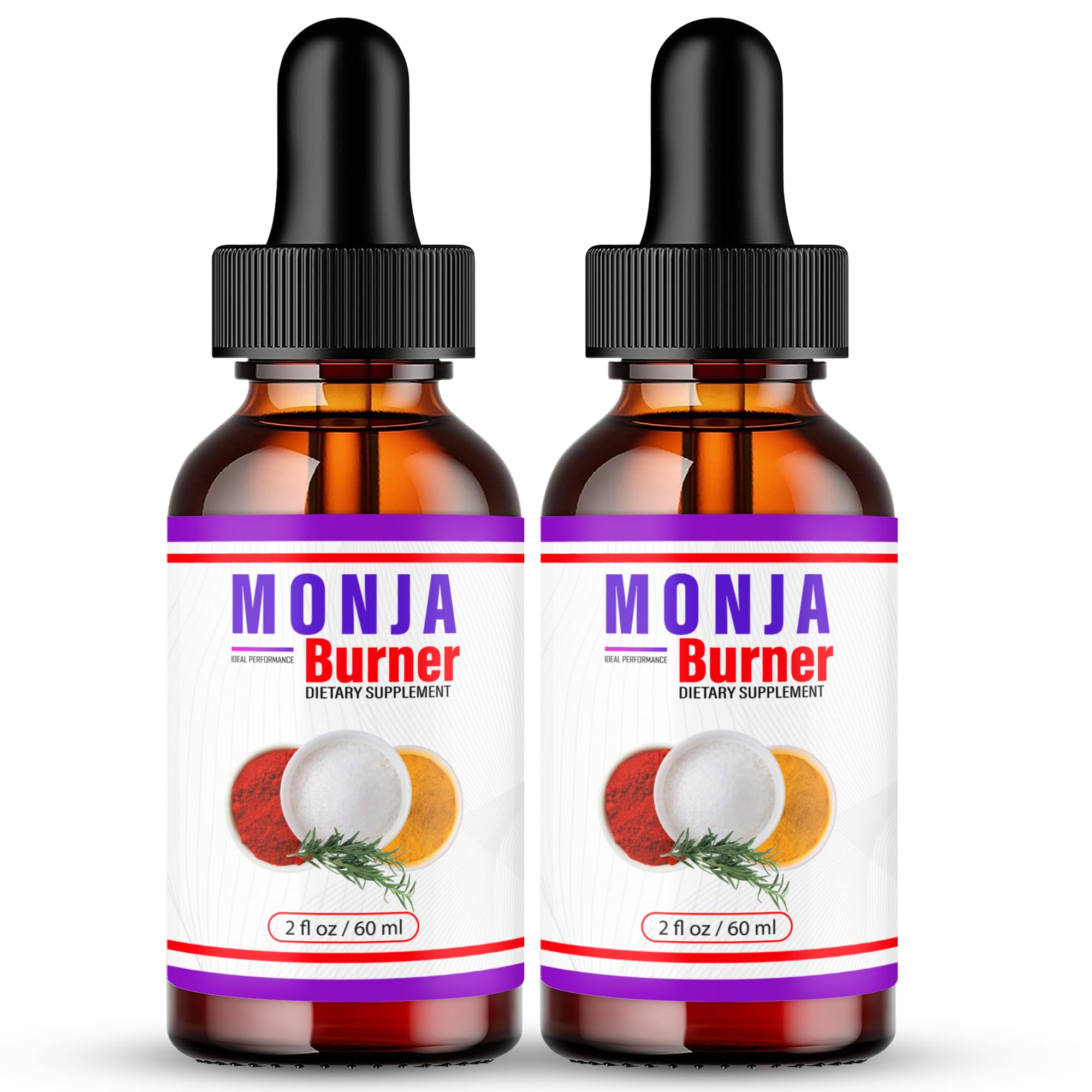 Monja Burner Burn Drops - Official Monja Tea Drops, MonjaBurner Liquid Drop Supplement, Natural Ingredients Advanced Formula, Mo
