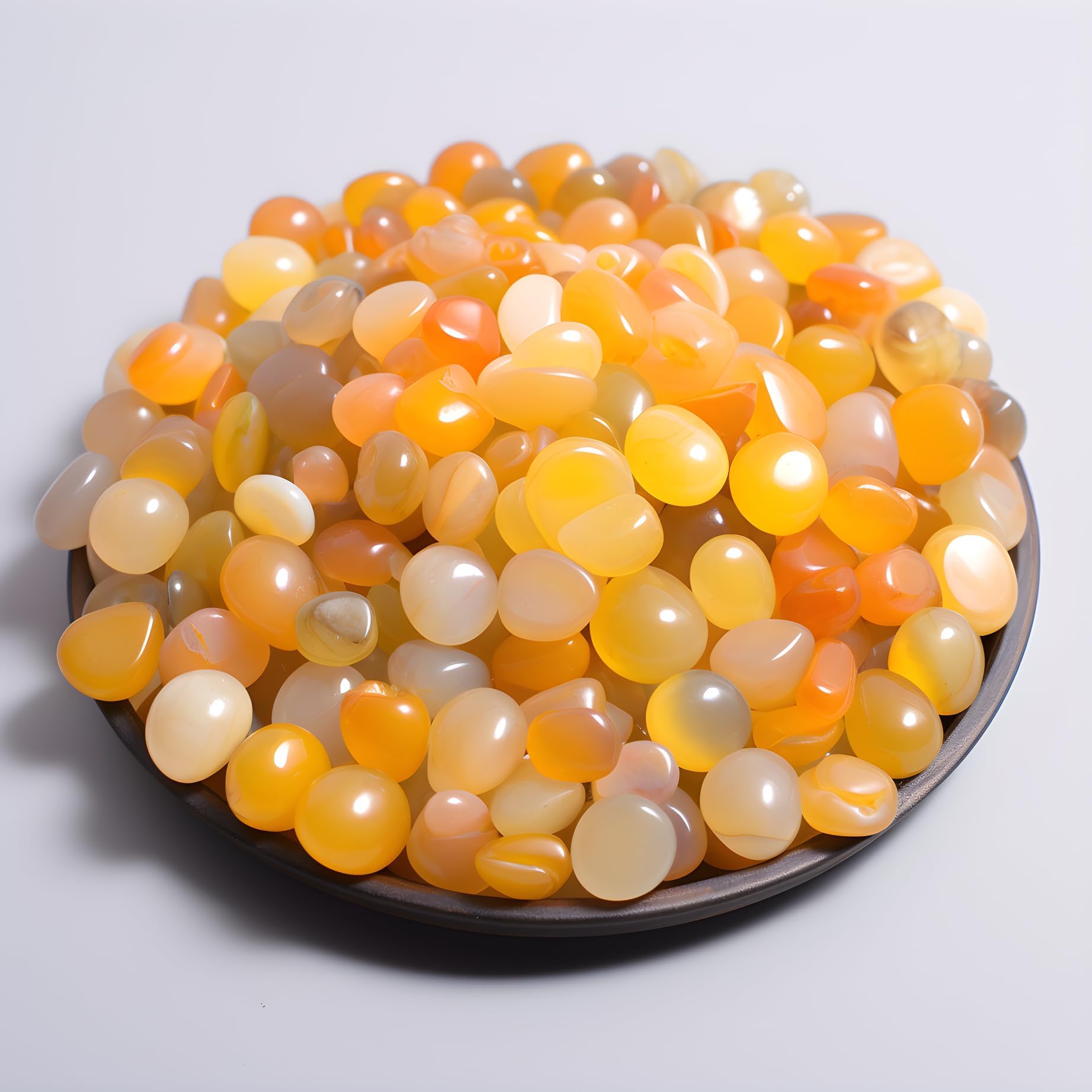 SigMntun Polished Yellow Agate Crystal Chips 200 Pcs - 0.3 10 oz Tumbled Stone Chips Crushed Sea Glass Stones Healing Reiki Crys