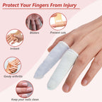 100 Pcs Finger Cots Cotton Material with Elasticity Finger Guards Hand Toe Thumb Fingertips Sleeves Protector by EORTA, Comforta