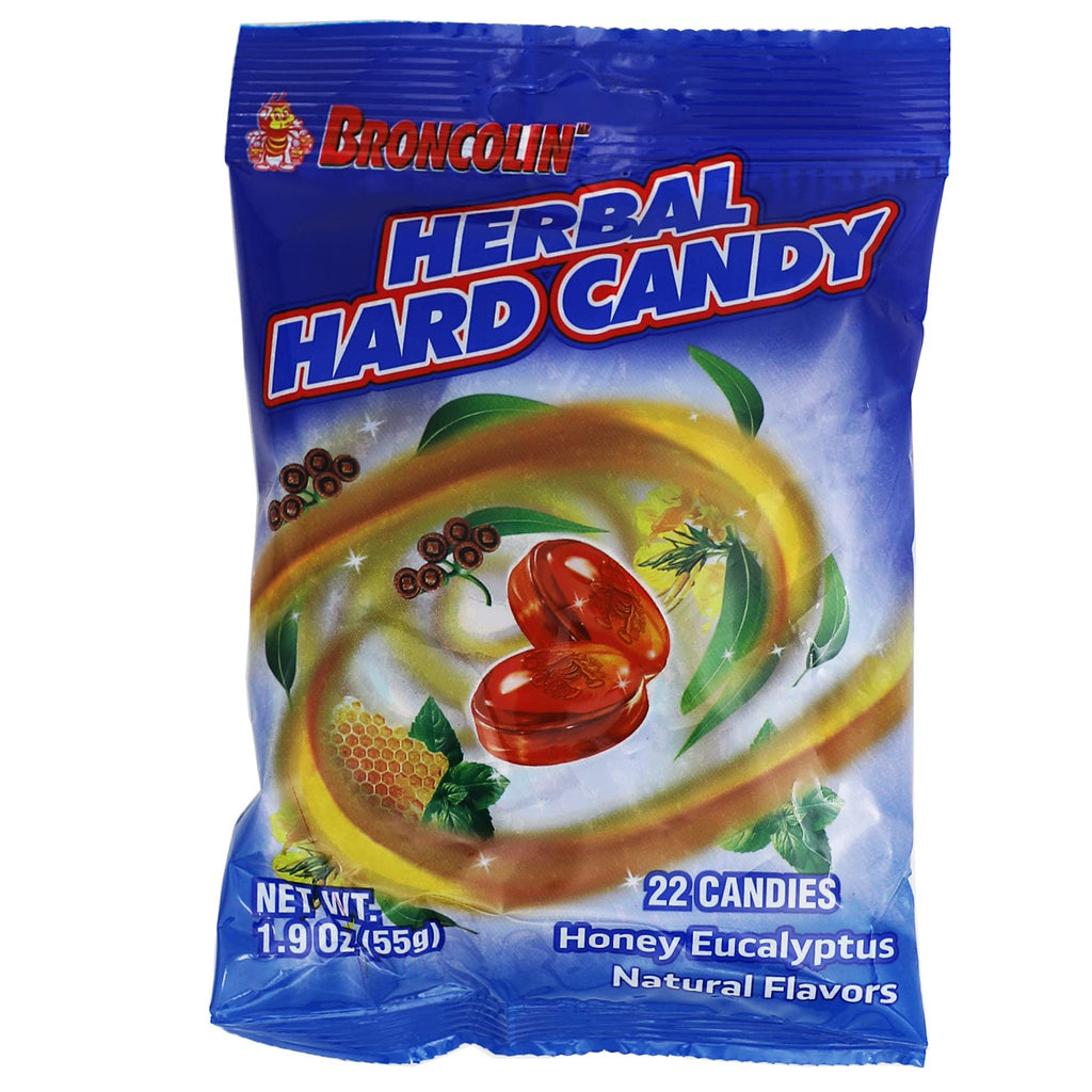 Broncolin Candy Drops Herbal Extracts, Ecalyptus Flavor, 6-Pack of 22 Drops Each, 6 Bags
