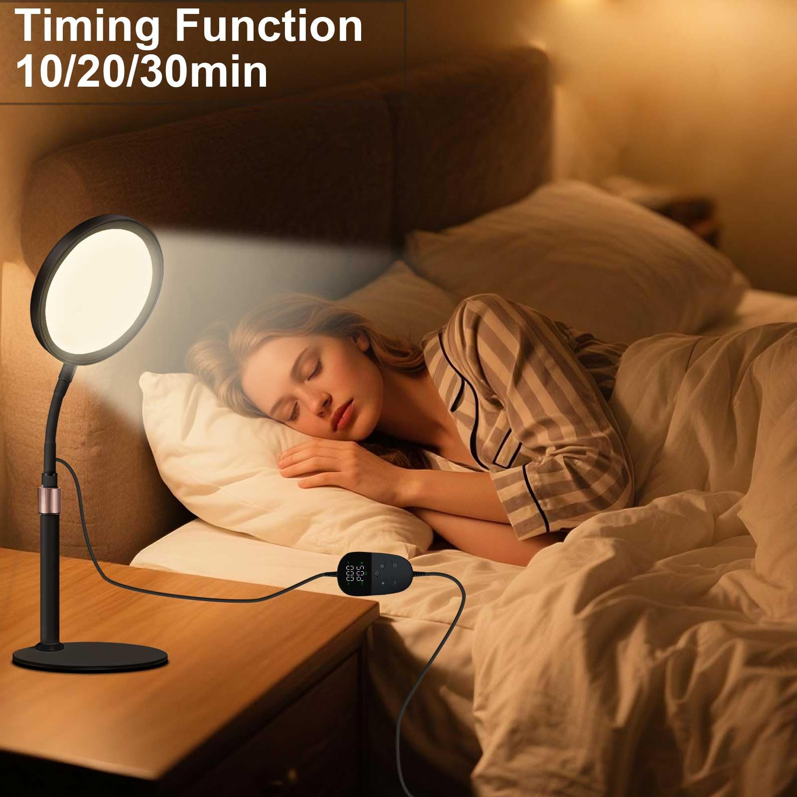 Sozapooty Light Therapy Lamp, UV-Free 10000 Lux Light Therapy Desk Lamp with 360 Gooseneck & 9 Brightness Happy Therapy Light fo
