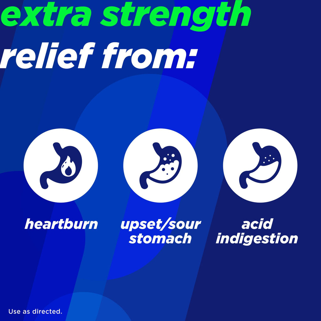 Alka-Seltzer Extra Strength Heartburn Relief Chews, Assorted Fruit Antacid Tablets for Acid Indigestion, Upset and Sour Stomach,