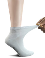 Yomandamor Women's 5 Pairs Non-Binding Cotton Ankle Diabetic/Dress Socks with Seamless Toe and Cushion Sole