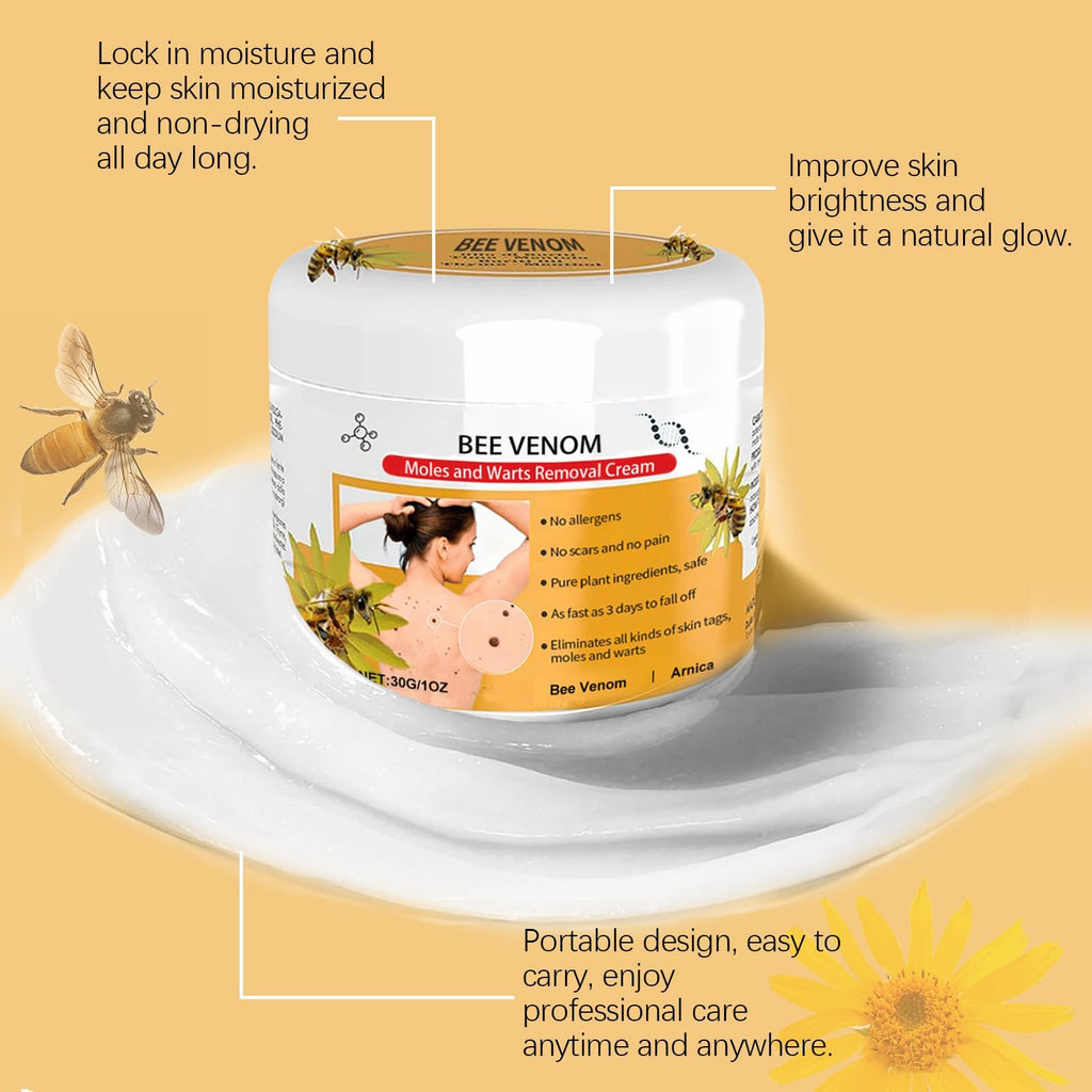 2Pcs Wart Remover Ointment, Bee Venom Cream wart Removal,wart Remover,bee Venom wart and Tags Removal Treatment Spray,bee Venom