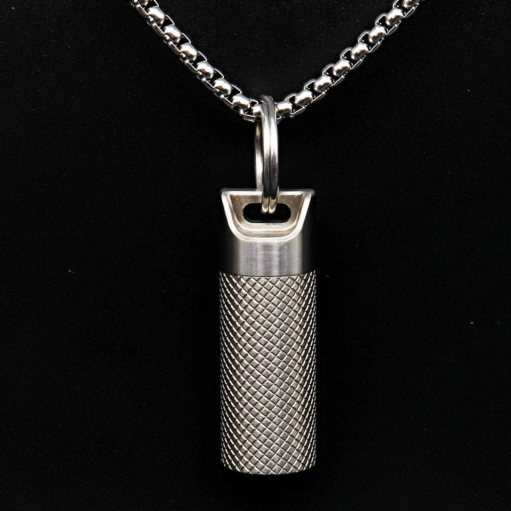 Small Pill Box Titanium Pill Fob Necklace Nitro Mini Waterproof Pill Holder Lightweight Survival Case Keychain Pill Case Necklac