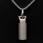 Small Pill Box Titanium Pill Fob Necklace Nitro Mini Waterproof Pill Holder Lightweight Survival Case Keychain Pill Case Necklac