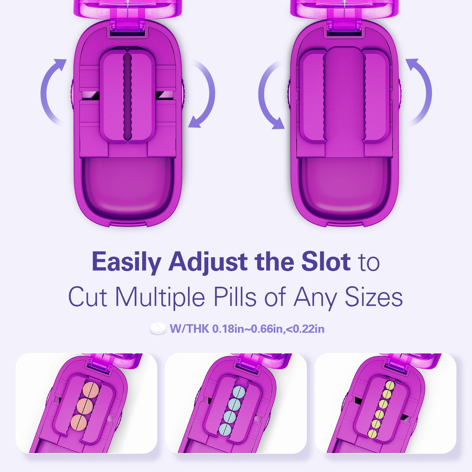 Anycoo Pill Cutter, Pill Splitter for Multiple Pills, Pill Cutter Splitter for Small and Tiny Pills, Adjustable Pill Cutters for