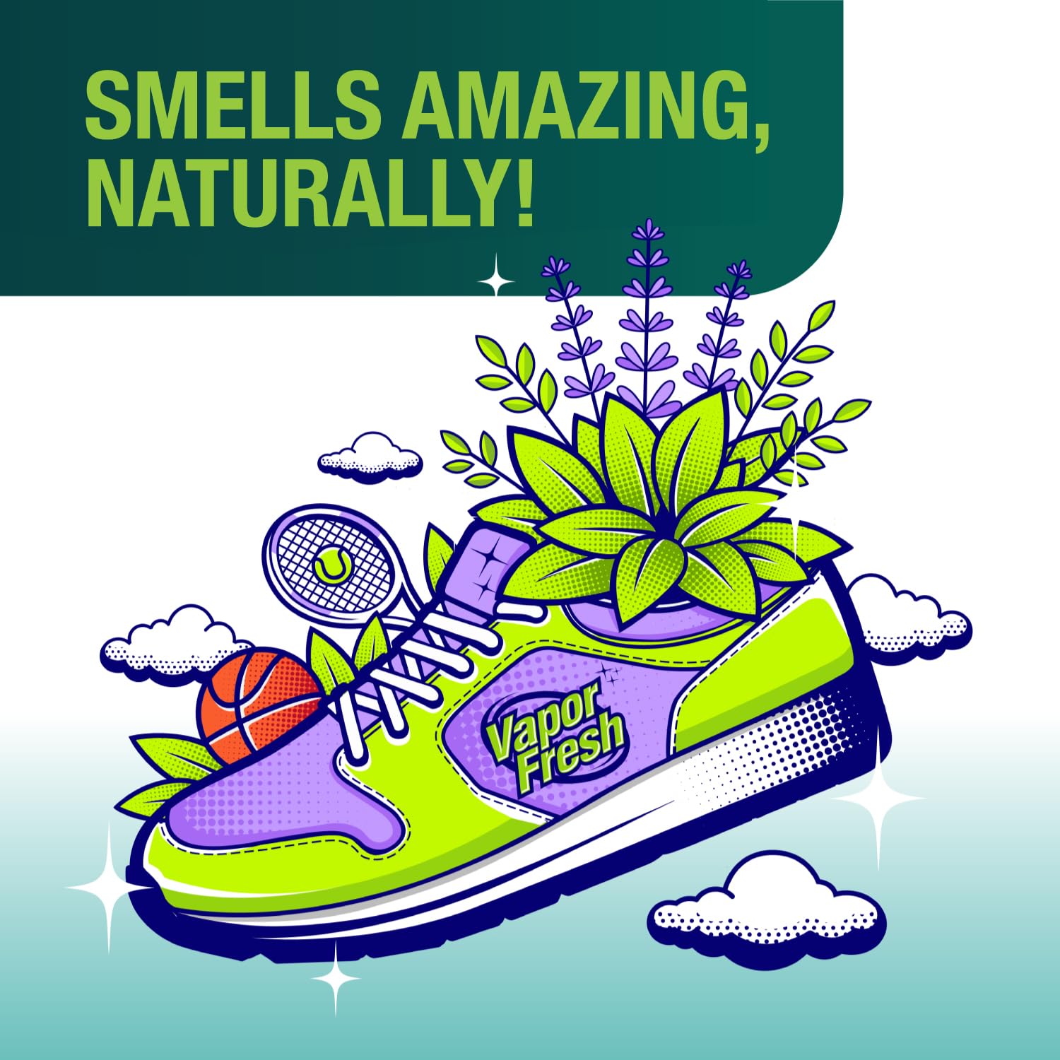 Vapor Fresh Shoe Deodorizer Spray - Odor Eliminator for Smelly Shoes - Eucalyptus Lavender - 4oz (1-pack)